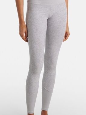 ALO Yoga Light Heather Gray Rib-Waist Alosoft Lounge high-rise leggings